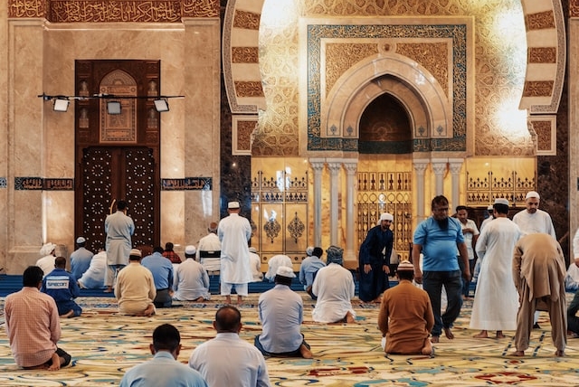 Muslims praying Tarawih Prayer in 20th day of Ramadan